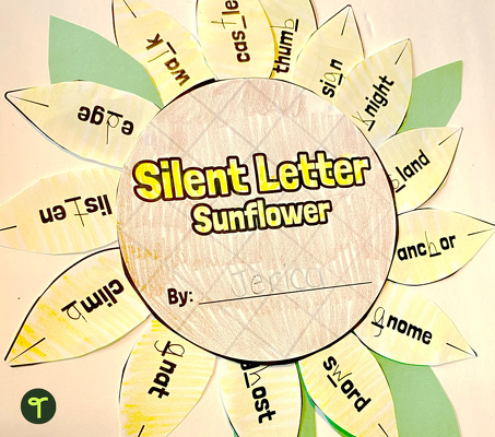 Silent Letter Words - Sunflower Craft teaching resource