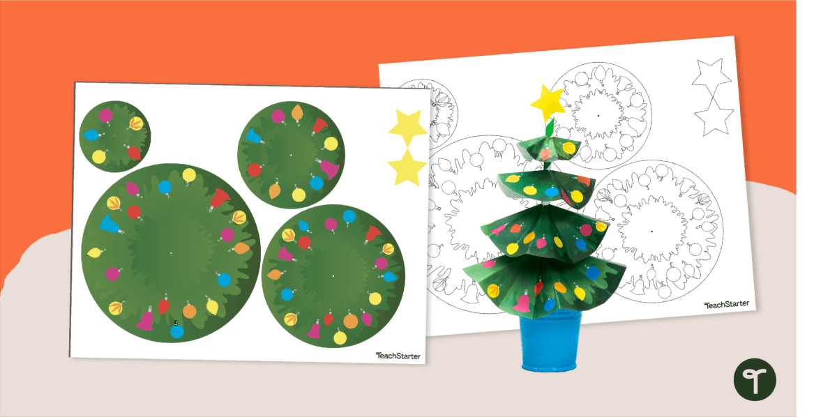 Miniature Paper Christmas Tree Model teaching resource