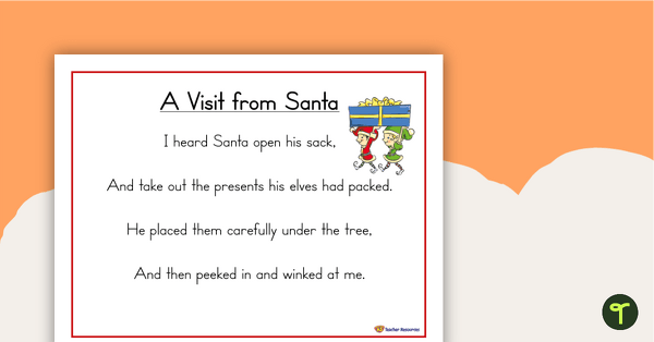 Christmas Poem - A Visit from Santa teaching resource