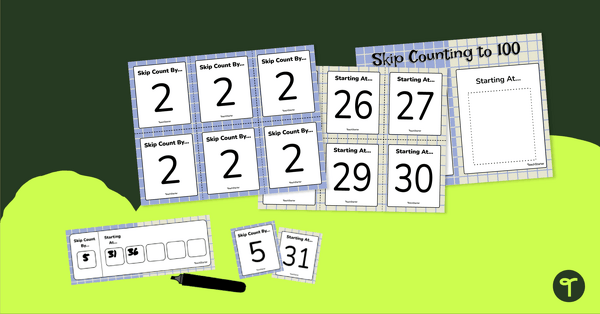 Skip Counting to 100 - Card Game teaching resource