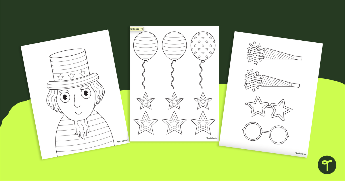 Funky Uncle Sam Craft Activity teaching resource