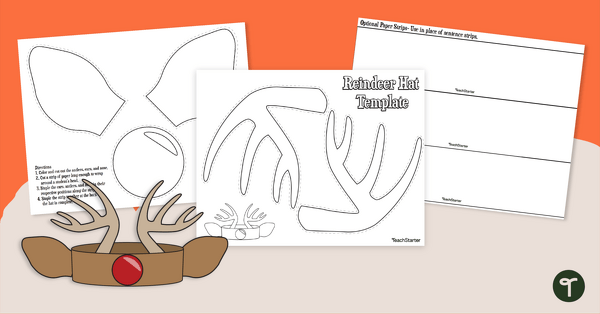 Image of Reindeer Antler Headband - Printable Reindeer Template