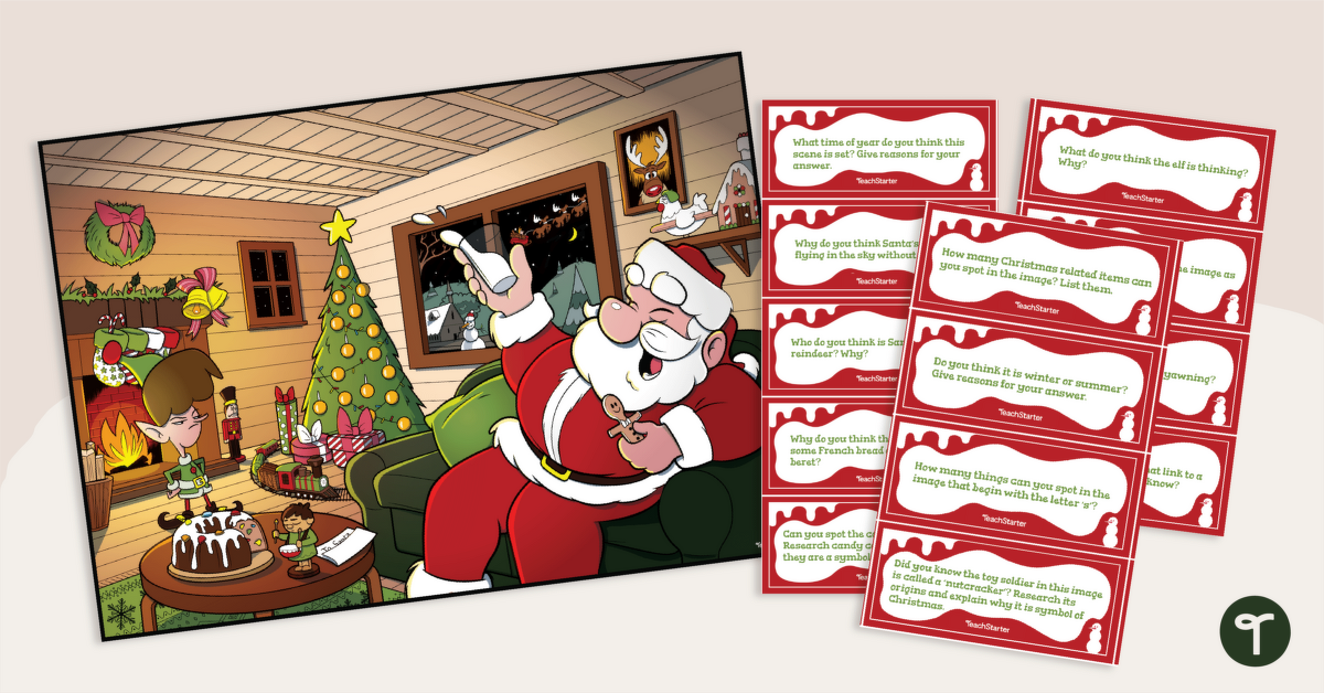 Christmas - Making Inferences Task Cards and Visual Display teaching resource