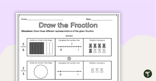 Go to Draw a Fraction Worksheet teaching resource