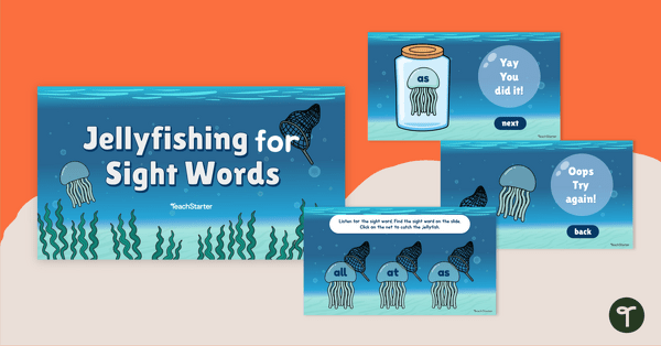 Jellyfishing for Sight Words - Kindergarten Sight Word Game teaching resource
