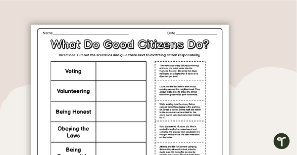 Go to What Do Good Citizens Do? Matching Activity teaching resource