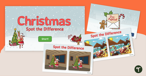 Go to Christmas - Spot the Difference Interactive teaching resource