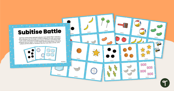 Subitise Battle – Card Game teaching resource
