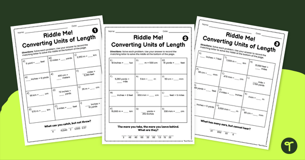 Riddle Me! Converting Units of Length – Worksheet teaching resource