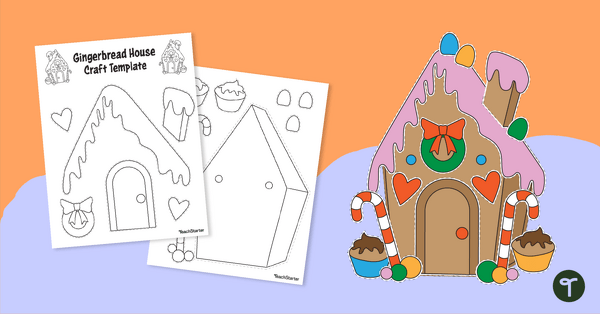 Go to Christmas Gingerbread House Craft Template teaching resource