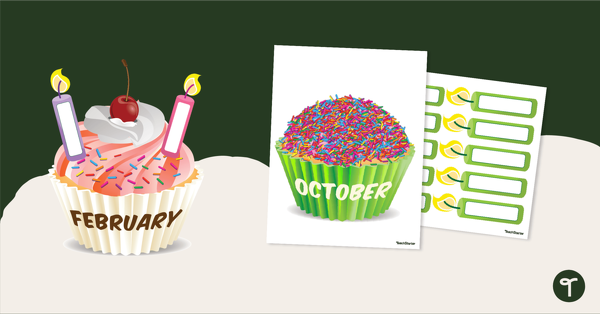 Image of Cupcake Birthday Chart – Version 2