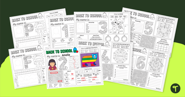 Go to Back to School Activity Mats - All Year Levels teaching resource