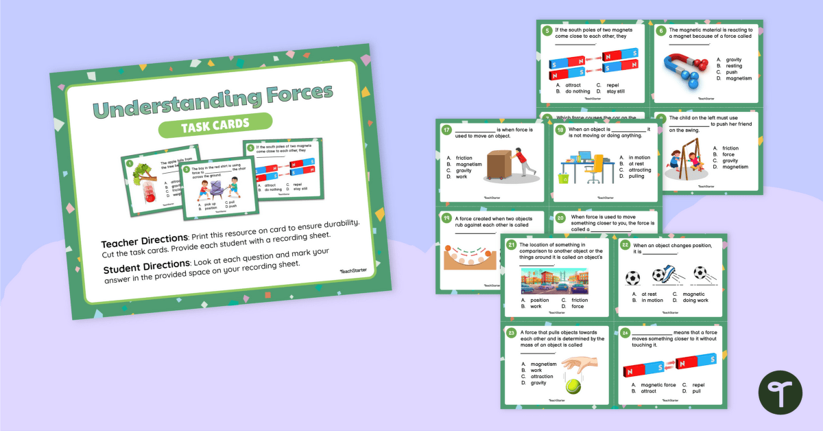 Force and Motion Task Cards teaching resource