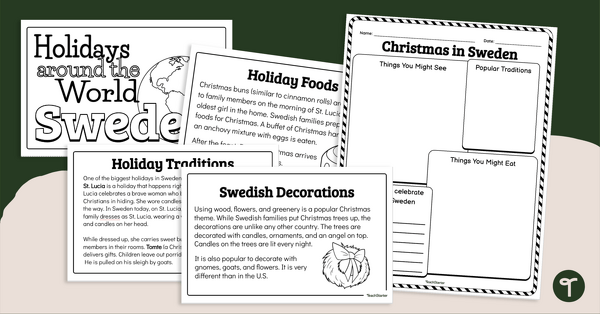 Holidays Around the World Mini Book - Sweden teaching resource