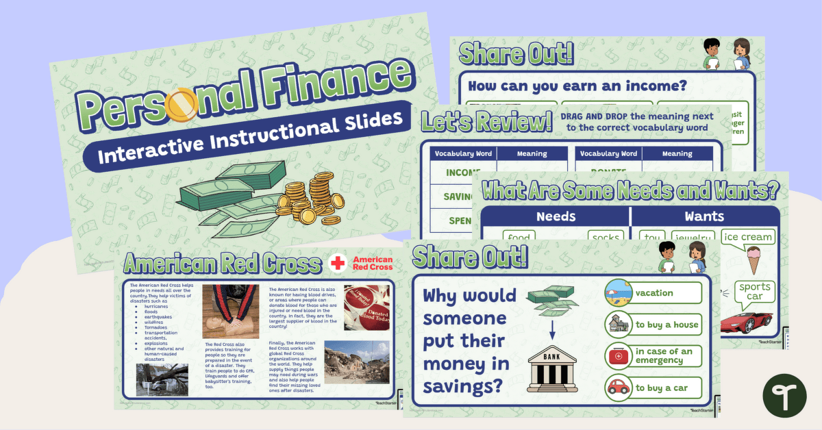 Financial Literacy for Kids - Instructional Slide Deck teaching resource
