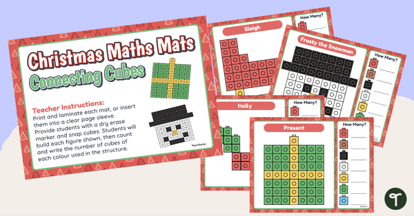 Go to Christmas Snap Cube Maths Mats teaching resource