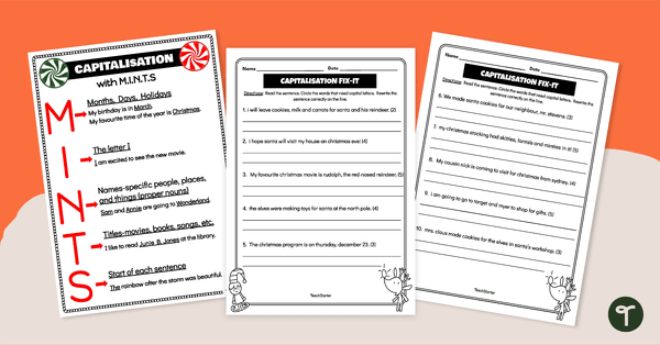 Go to Christmas Capitalisation Worksheets teaching resource