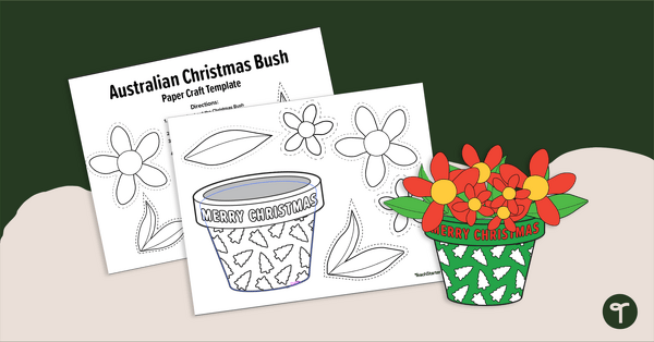 Image of Australian Christmas Bush Craft Template