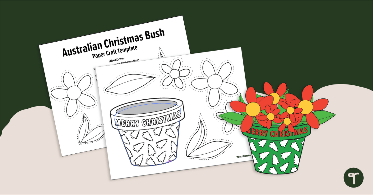 Australian Christmas Bush Craft Template teaching resource