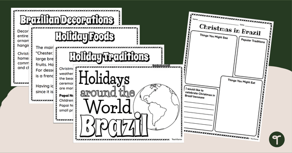 Holidays Around the World - Brazil Mini Book teaching resource