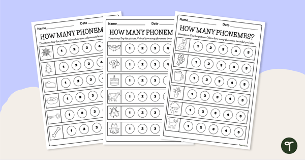 Go to How Many Phonemes? Worksheets teaching resource