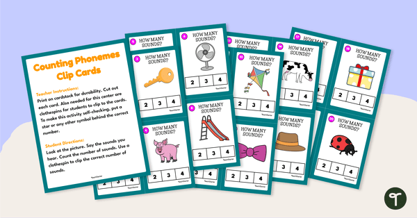 Go to Counting Phonemes Clip Cards teaching resource