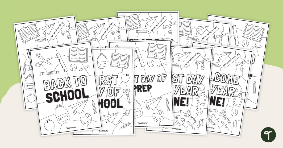 Back to School Colouring-In Pages teaching resource