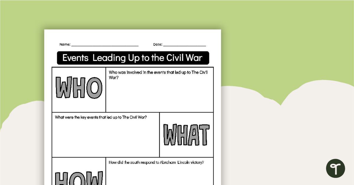 Civil War Graphic Organizer teaching resource