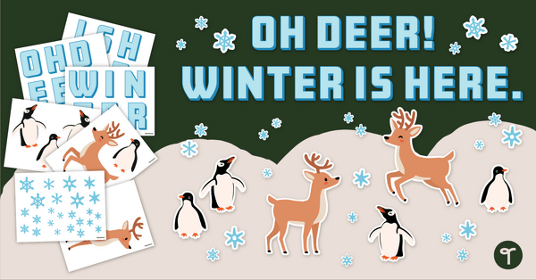 Oh Deer! Winter is Here Bulletin Board Kit teaching resource