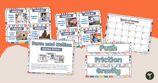 Force and Motion – Sorting Activity teaching resource