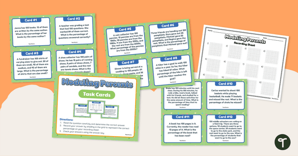 Modeling Percents – Task Cards teaching resource