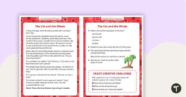 Go to Comprehension Task Cards - Identifying Author's Purpose teaching resource