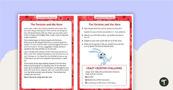 Comprehension Task Cards - Identifying Author's Purpose teaching resource