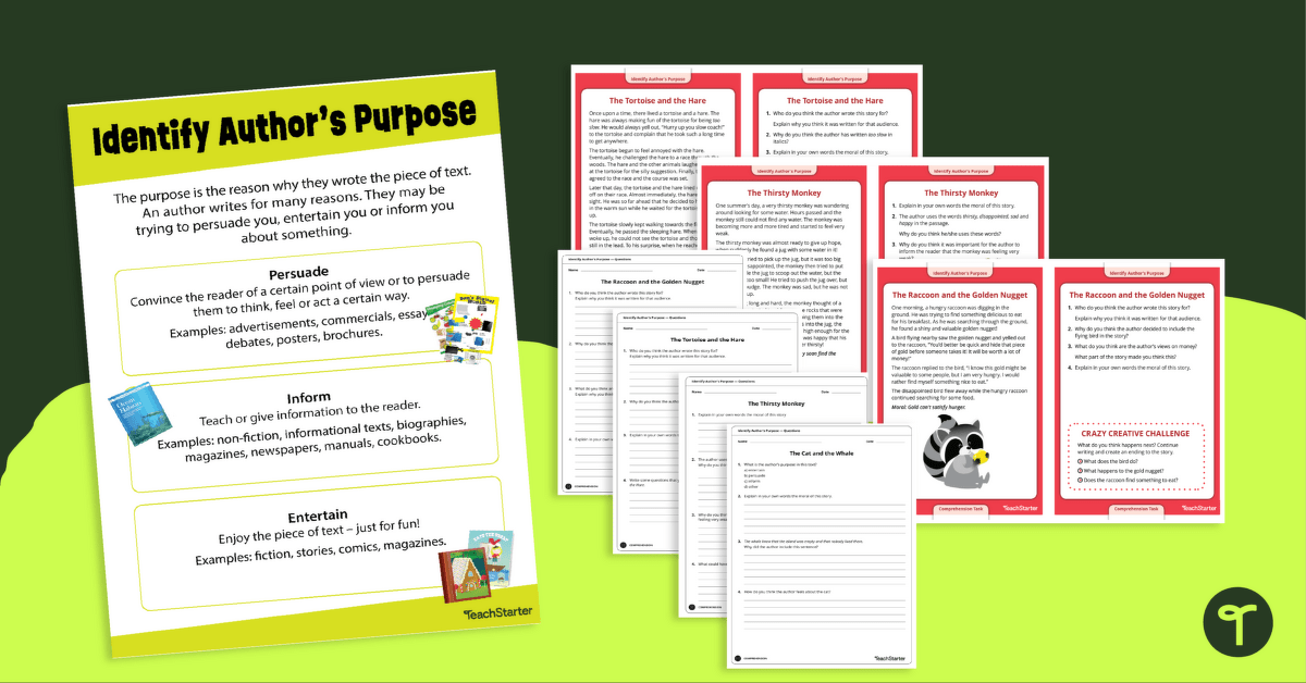 Author's Purpose Task Cards | Reading Comprehension Game