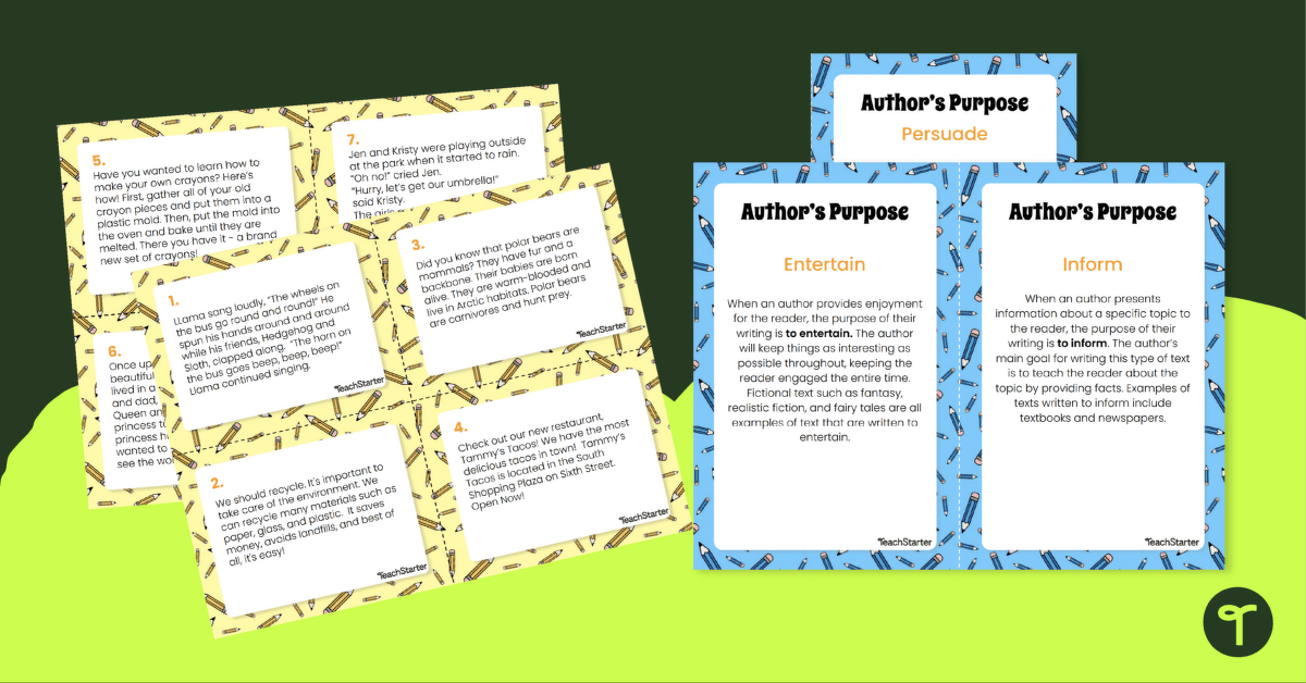 Author's Purpose Sorting Activity teaching resource