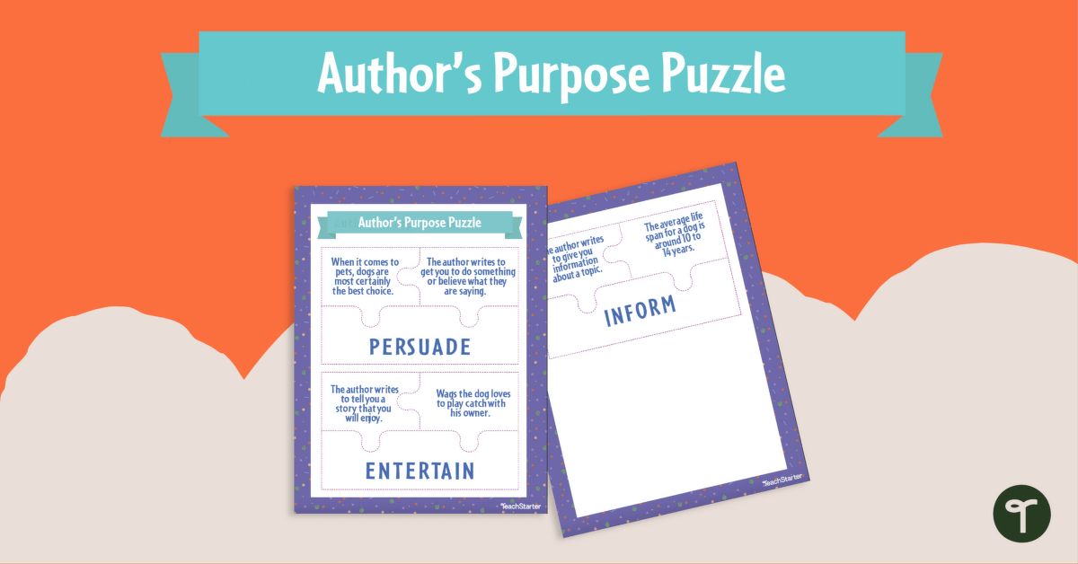 Author's Purpose - Puzzle Activity teaching resource