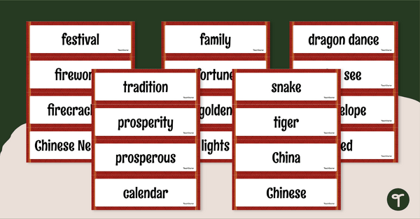 Go to Chinese New Year - Word Wall Cards teaching resource