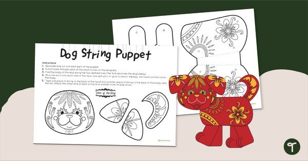 Go to Year of the Dog String Puppet Craft Template teaching resource