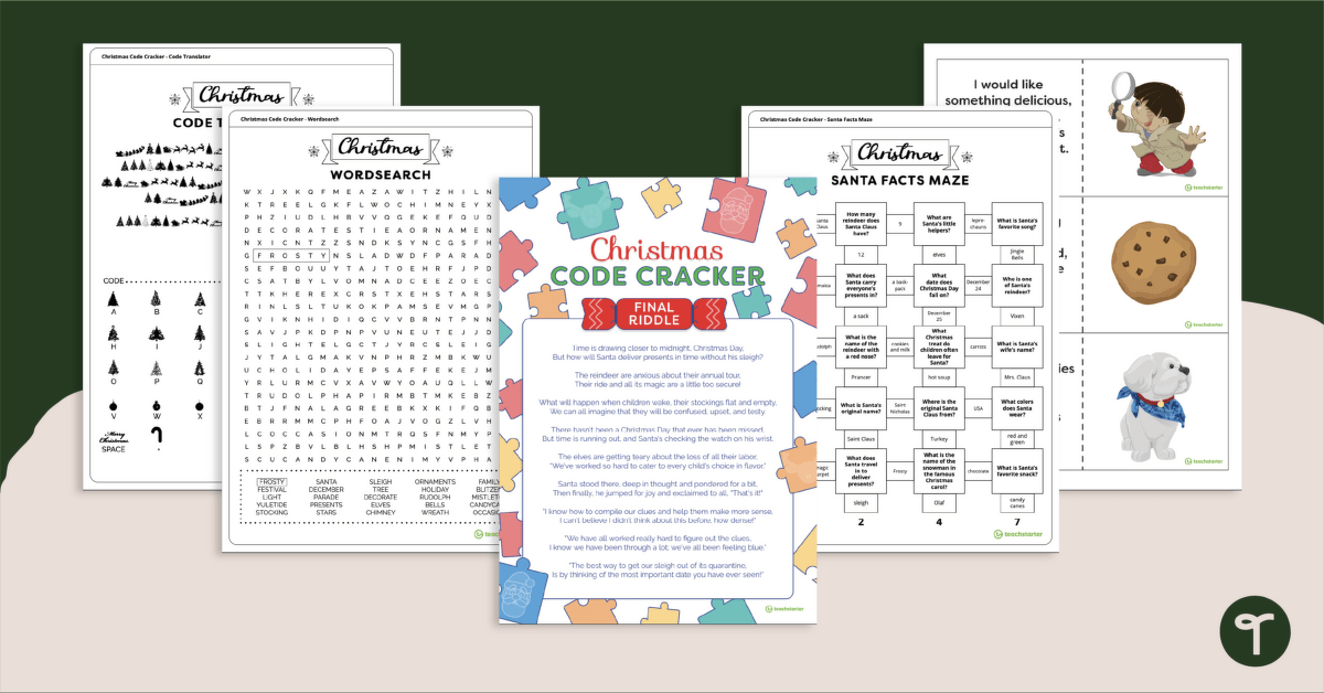 Christmas Code Breaker Puzzle - Breakout Game teaching resource