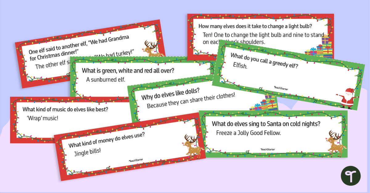 Christmas Jokes | Classroom Elf Joke Cards | Teach Starter