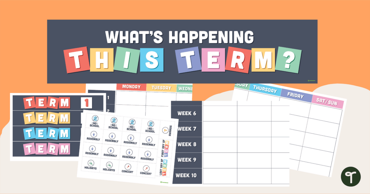 Customisable Classroom Term Wall Planner for 2023 teaching resource