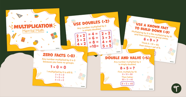Mental Math Multiplication Posters teaching resource