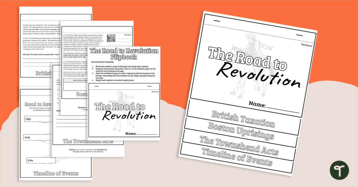 "The Road to Revolution" Flip Book teaching resource