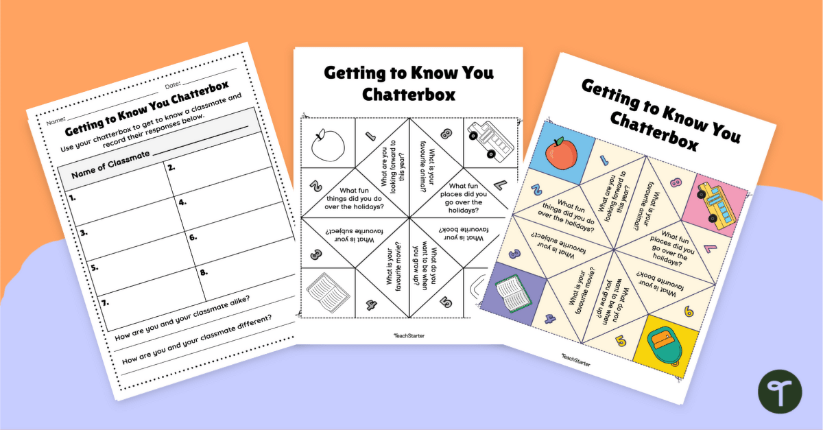 Getting to Know You Chatterbox teaching resource