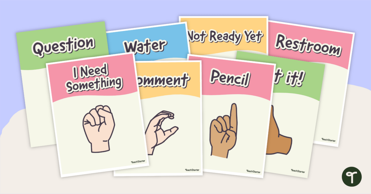 Classroom Hand Sign Posters teaching resource