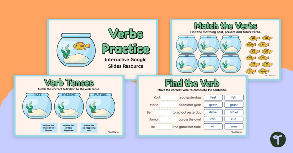 Past, Present and Future Tense Verbs – Interactive Activity teaching resource