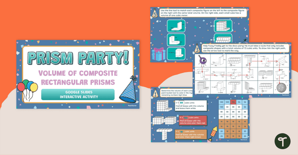 Go to Prism Party! –Volume of Composite Rectangular Prisms – Google Slides Interactive Activity teaching resource