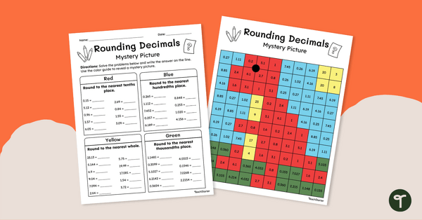 Image of Rounding Decimals – Mystery Picture Worksheet