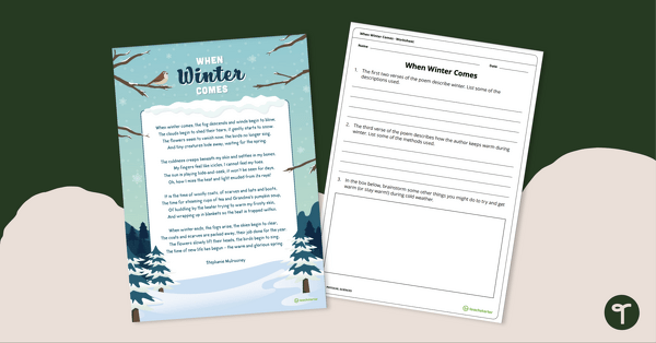 Go to When Winter Comes - Poetry Analysis Worksheet teaching resource