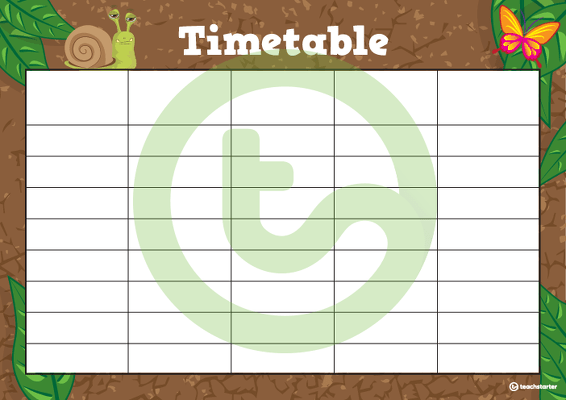 Minibeasts - Weekly Timetable teaching resource